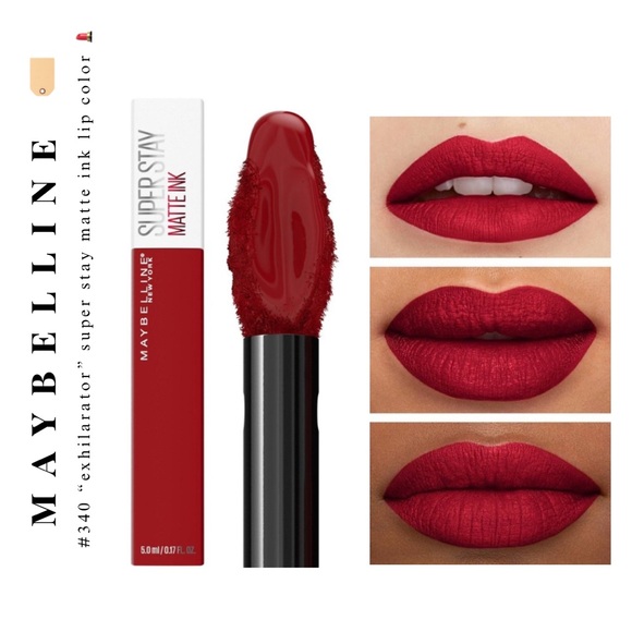 🏷️Maybelline Super Stay red Exhilarator #340 matte finish liquid ink lipstick💄 - Picture 2 of 12